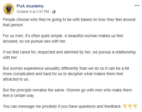 A Look At PUA Academy, The Facebook Group Teaching Guys How To Pick Up Girls