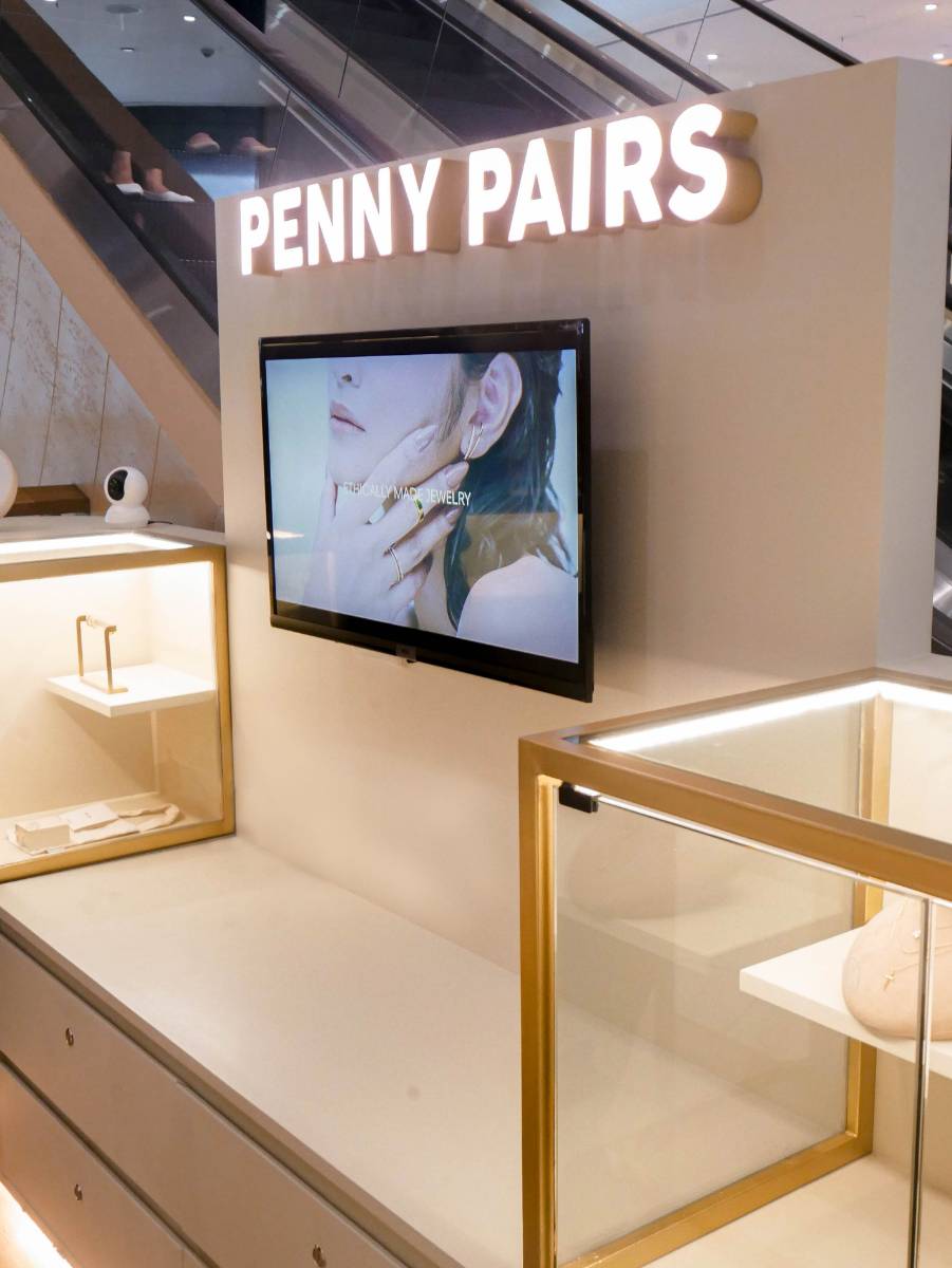 A closeup of the latest Penny Pairs Pop-Up Store in Uptown Mall, BGC.